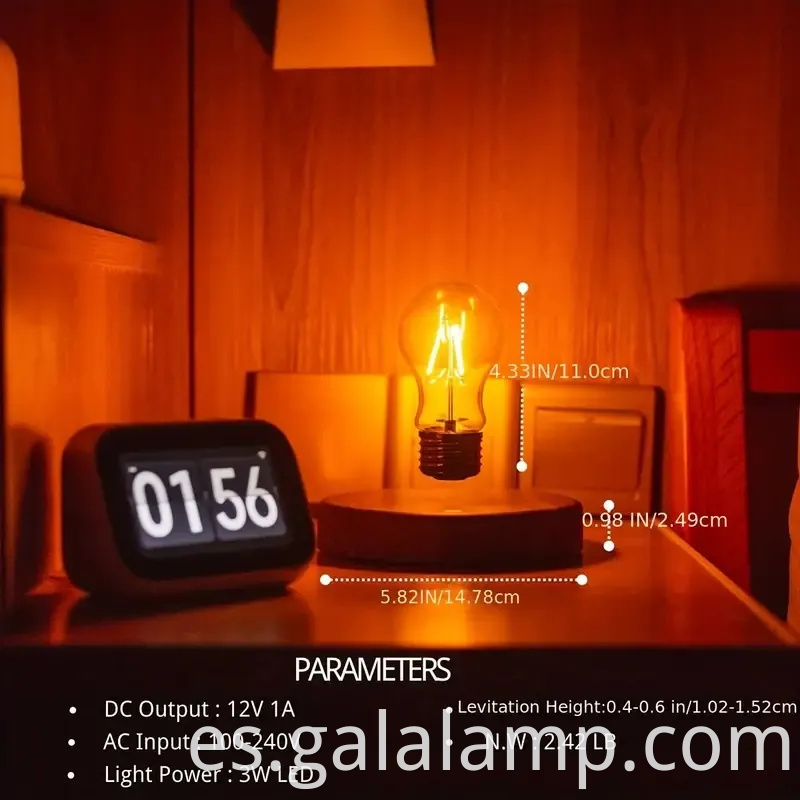 Levitando la lámpara de mesa de bombilla con tecnología inalámbrica